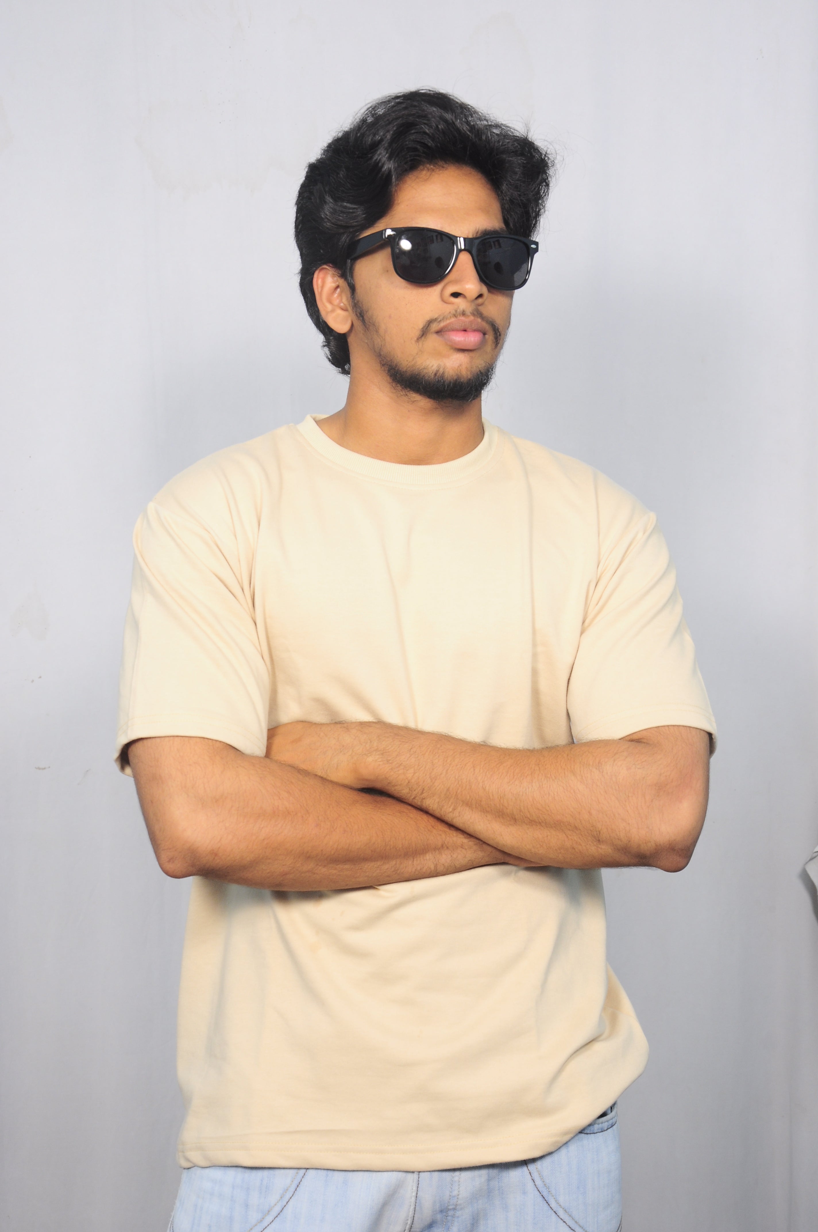 SVIRO Premium Oversized T-Shirt | Beige | 240 GSM Cotton